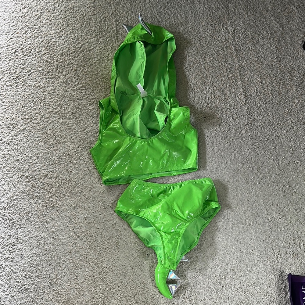 Neon Green Dinosaur Costume Set - Picture 4 of 4